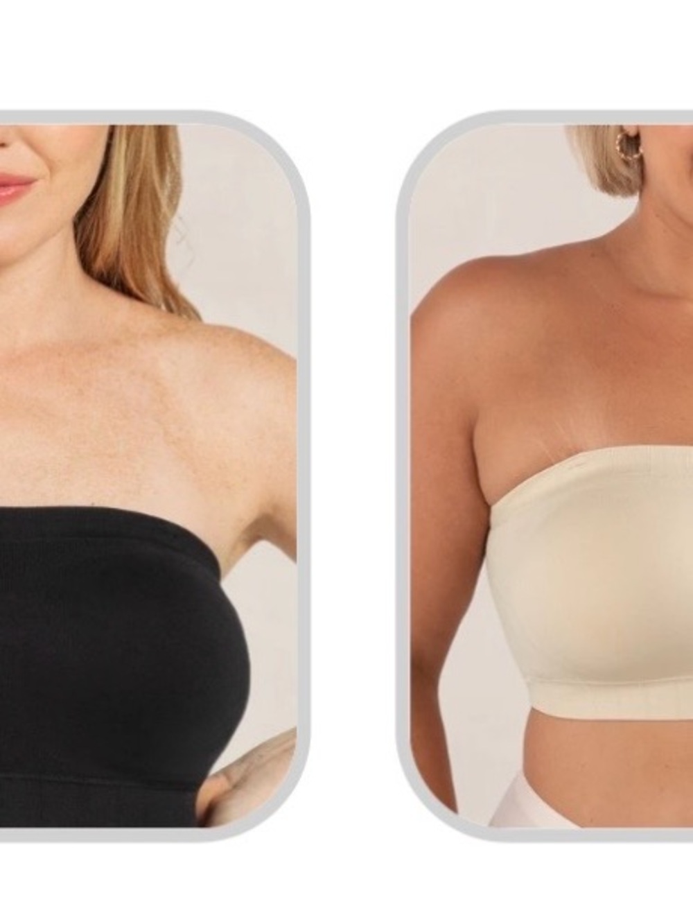 Shapermint Seamless Strapless Bandeau - Black & Nude